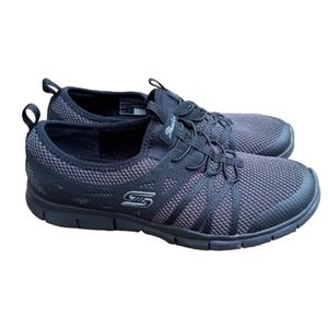 SKECHERS Womens Size 7.5 What A Sight Gratis Air Cooled Memory Foam Shoes Black